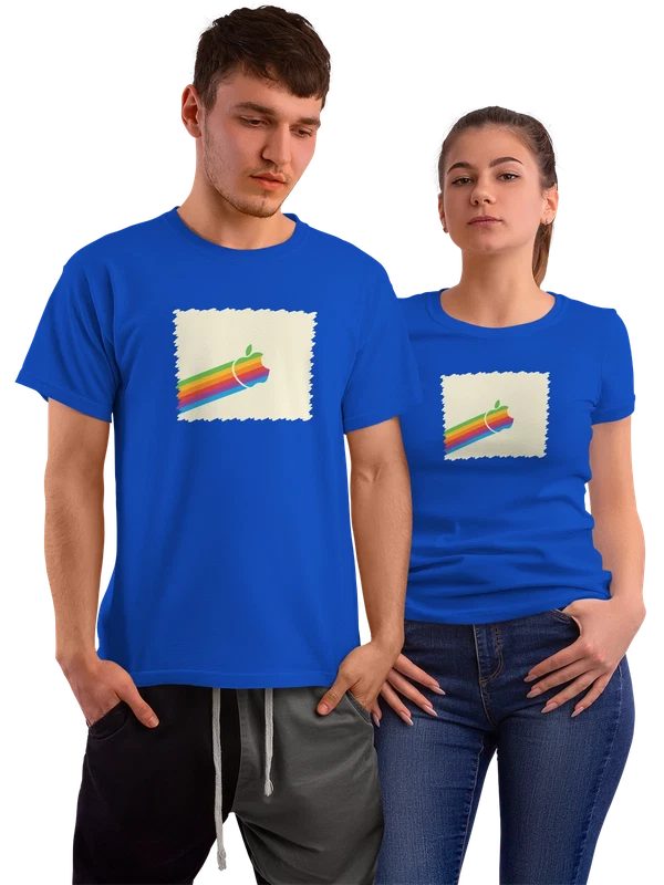 Футболка Минималистичный логотип Apple — Синяя, фото 1