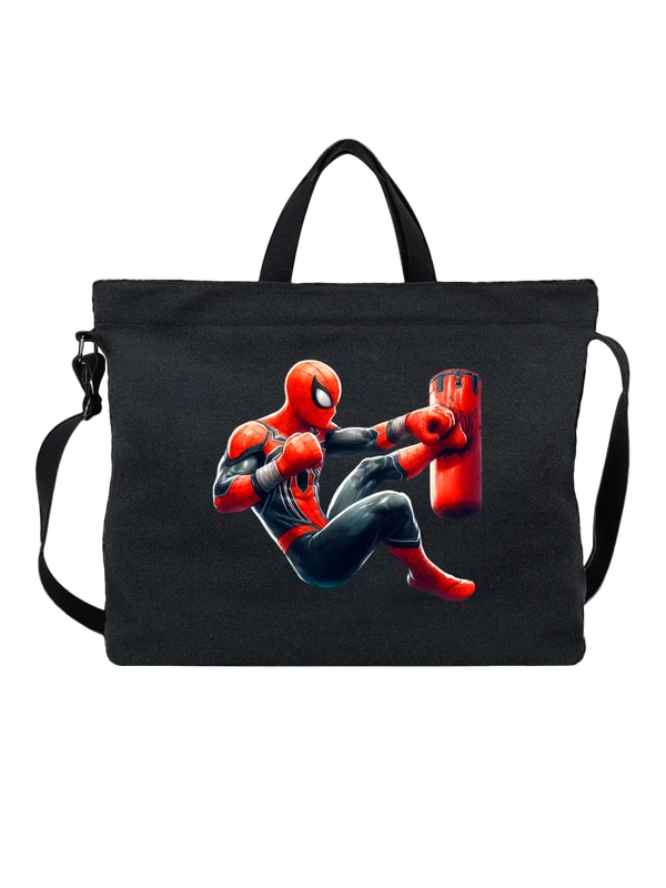 Сумка с Человеком Пауком Spider Man боксером — Чёрная, фото 1