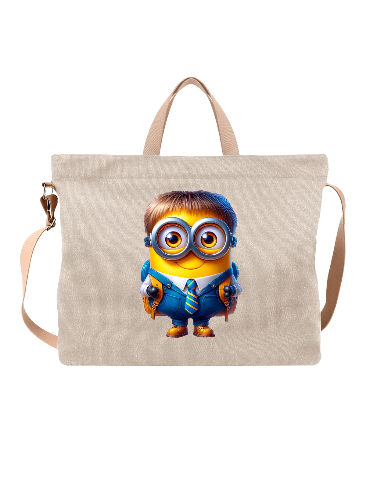 Сумка Миньон Minion школьник белая с принтом — подарок поклоннику — Белая, фото 1