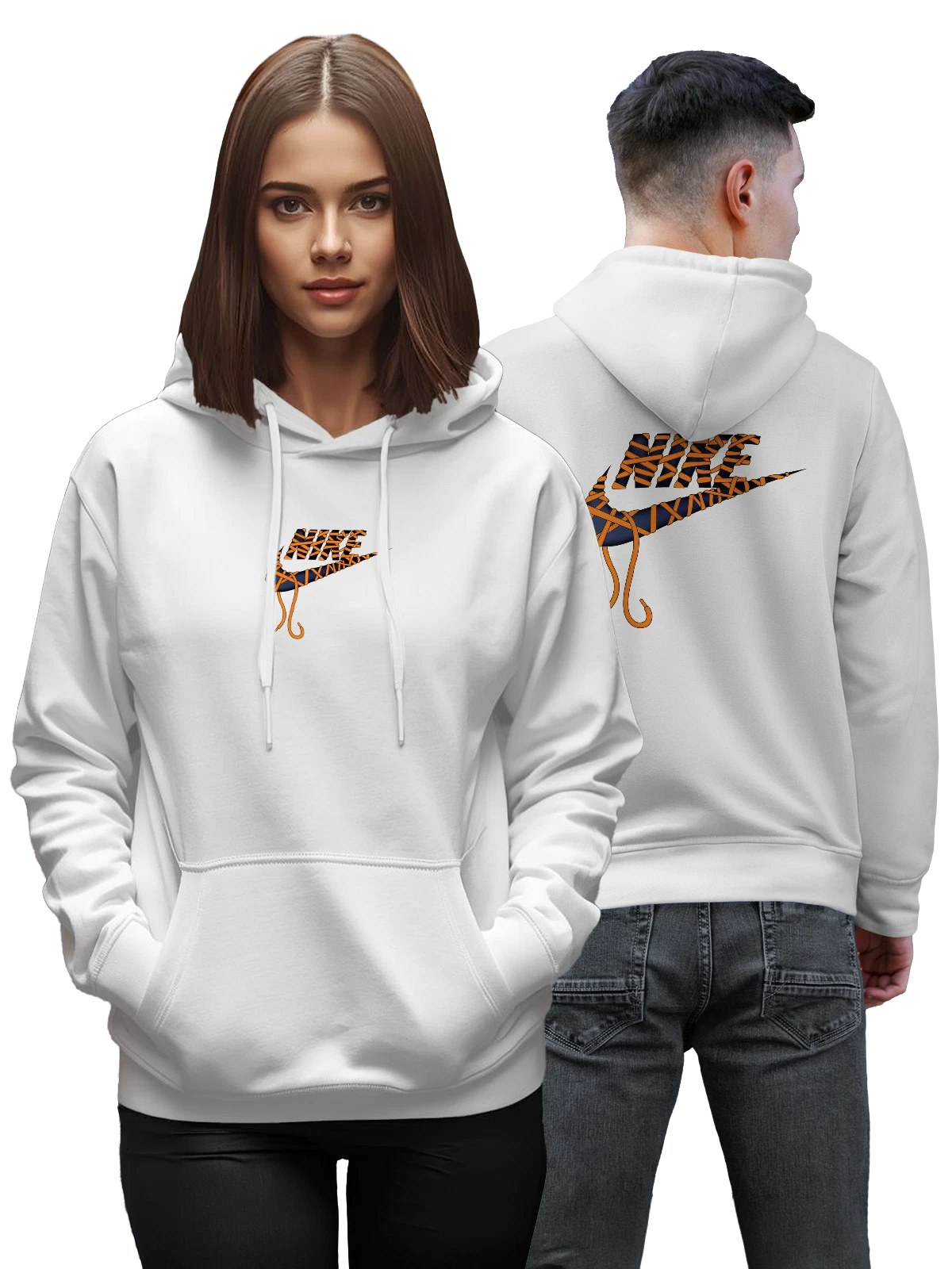 Худи Nike белое с принтом — обувная тематика — Белая, фото 1