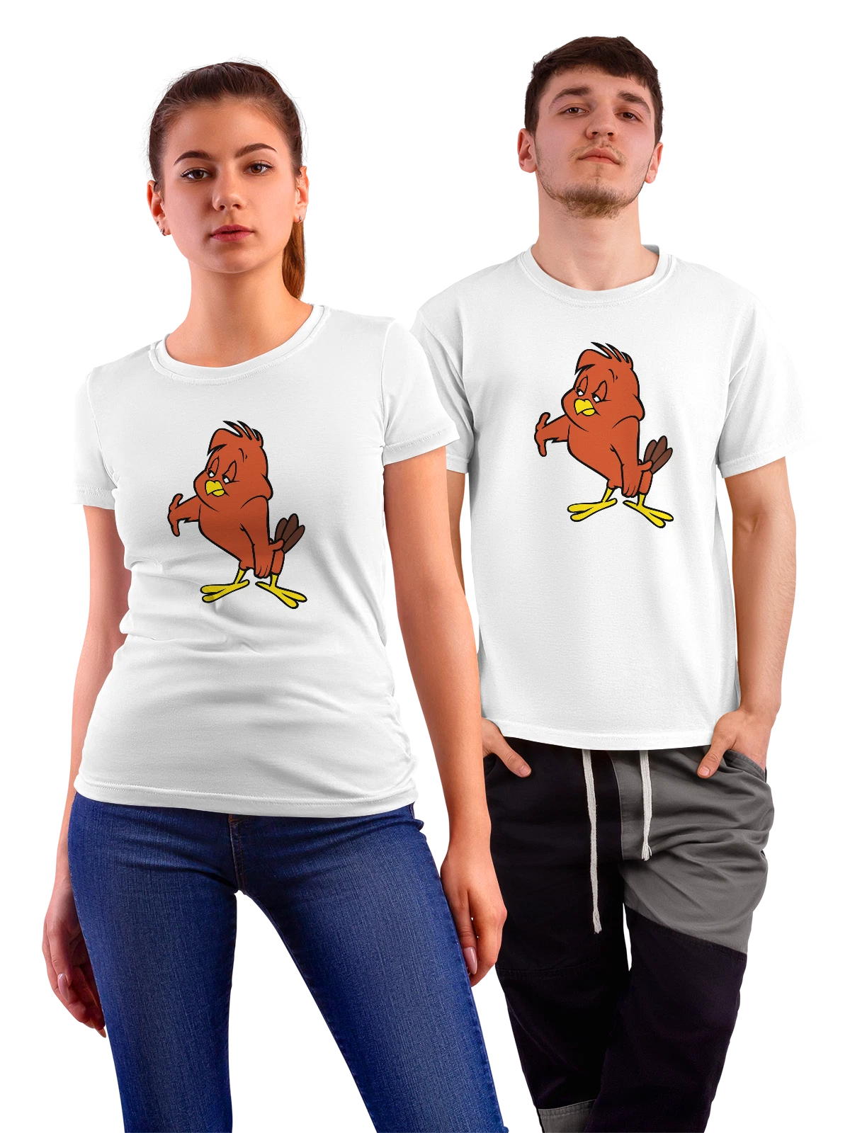 Футболка Шоу Луни Тюнз Хенери Хоук белая с принтом — Daffy Duck — Белая, фото 1