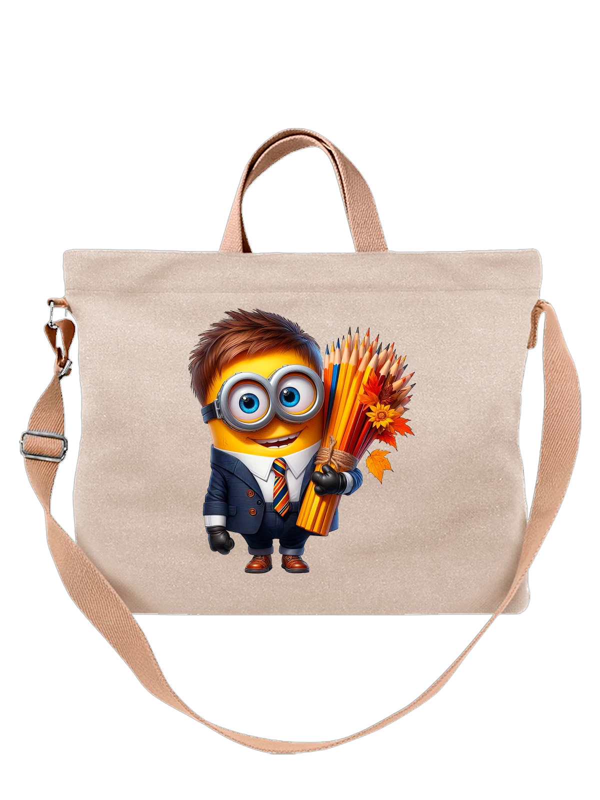 Сумка Миньон Minion школьник белая с принтом — подарок поклоннику — Белая, фото 1