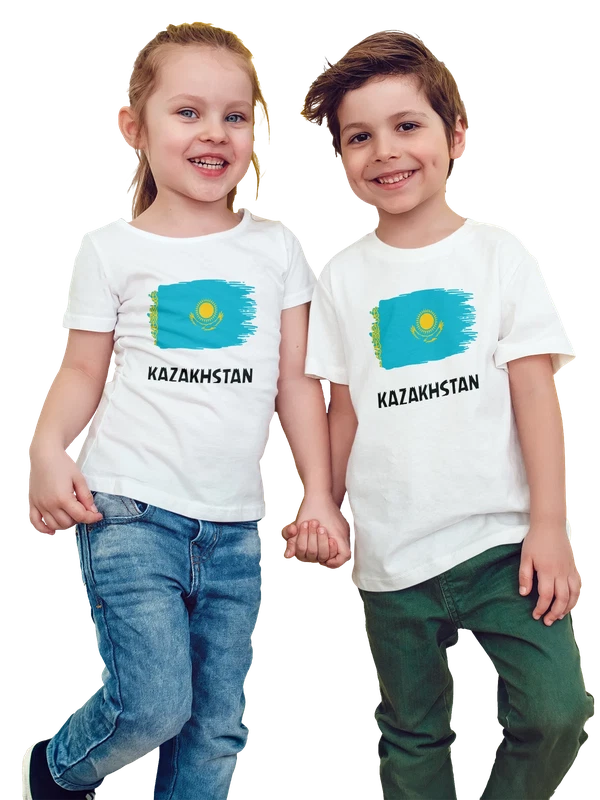 Футболка флаг Казахстана Kazakhstan — Белая, фото 1