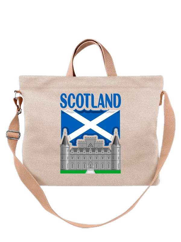 Сумка с флагом Шотландии Scotland замок — Белая, фото 1