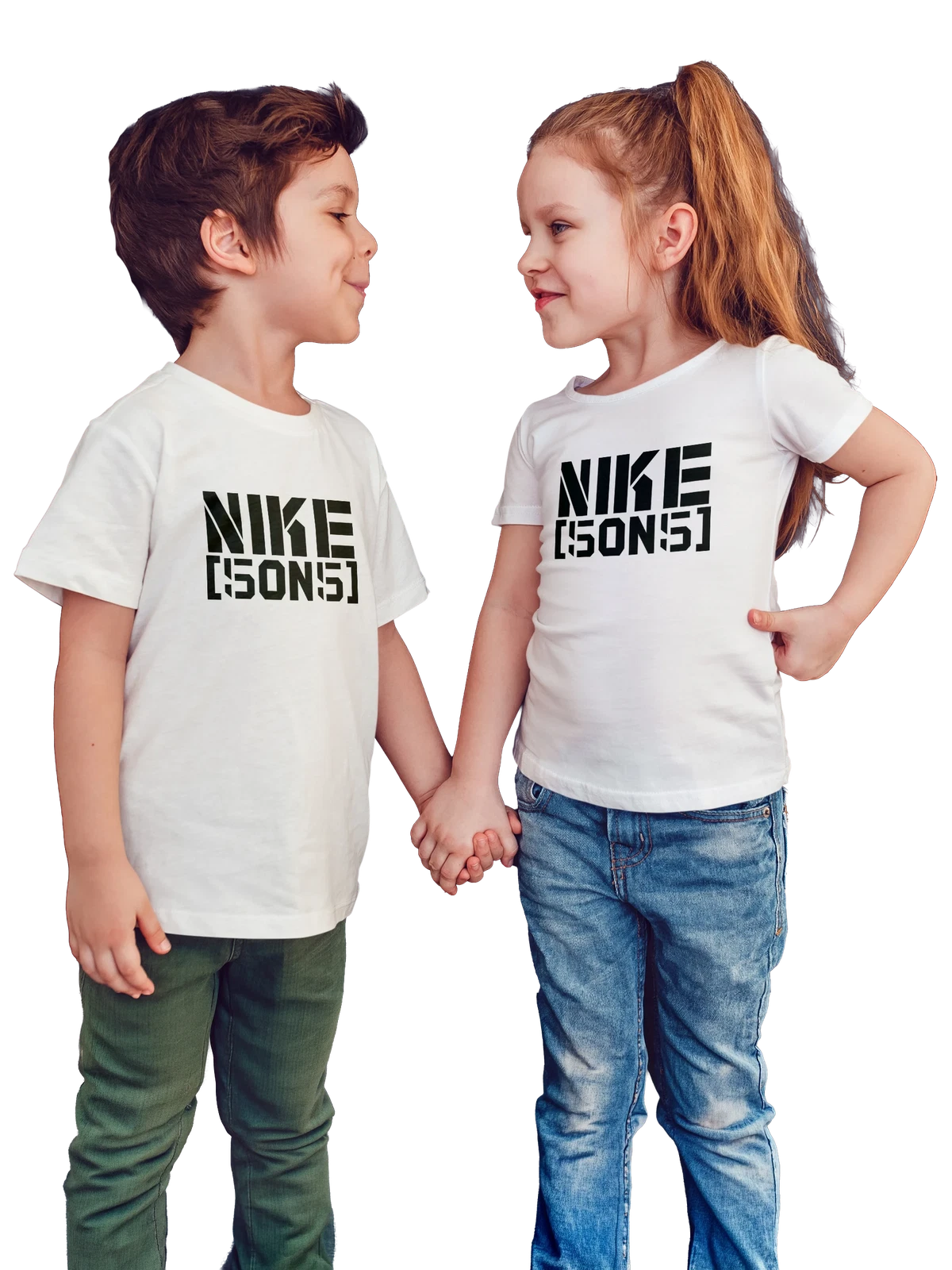 Футболка детская Nike белая с принтом — широкий буквенный принт — Белая, фото 1
