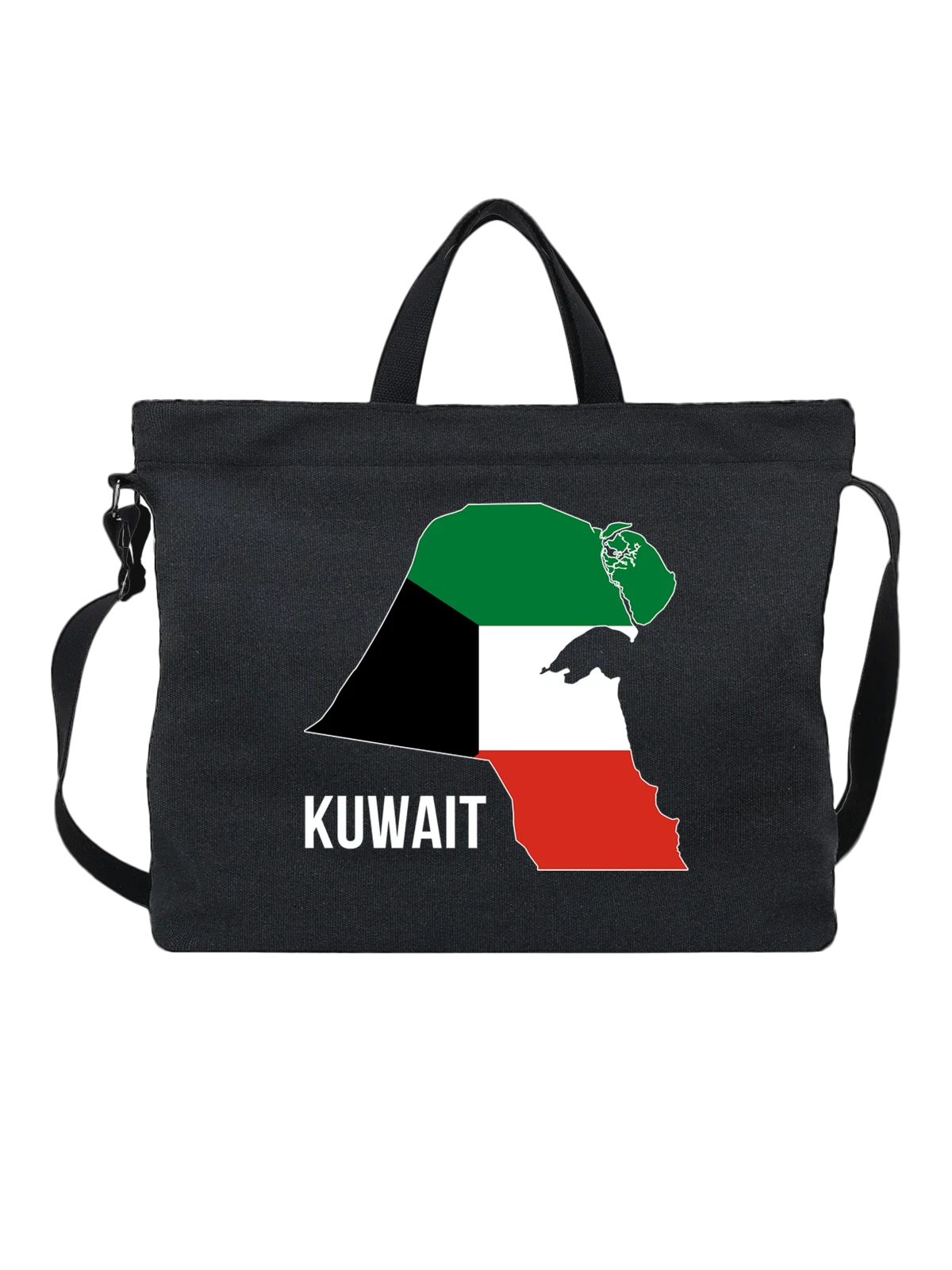 Сумка с флагом Кувейта Kuwait чёрная с принтом — национальная символика — Чёрная, фото 1