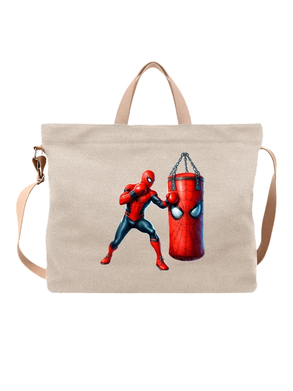 Сумка с Человеком Пауком Spider Man боксером — Белая, фото 1