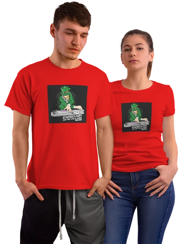Футболка диджей живая музыка — Красная, фото 1