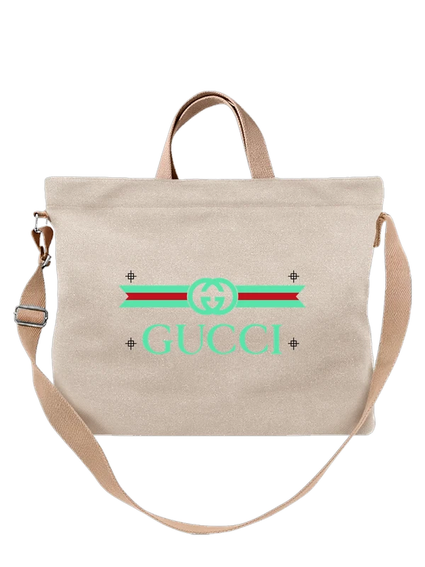 Сумка Gucci с зелёным логотипом и красной полосой — Белая, фото 1