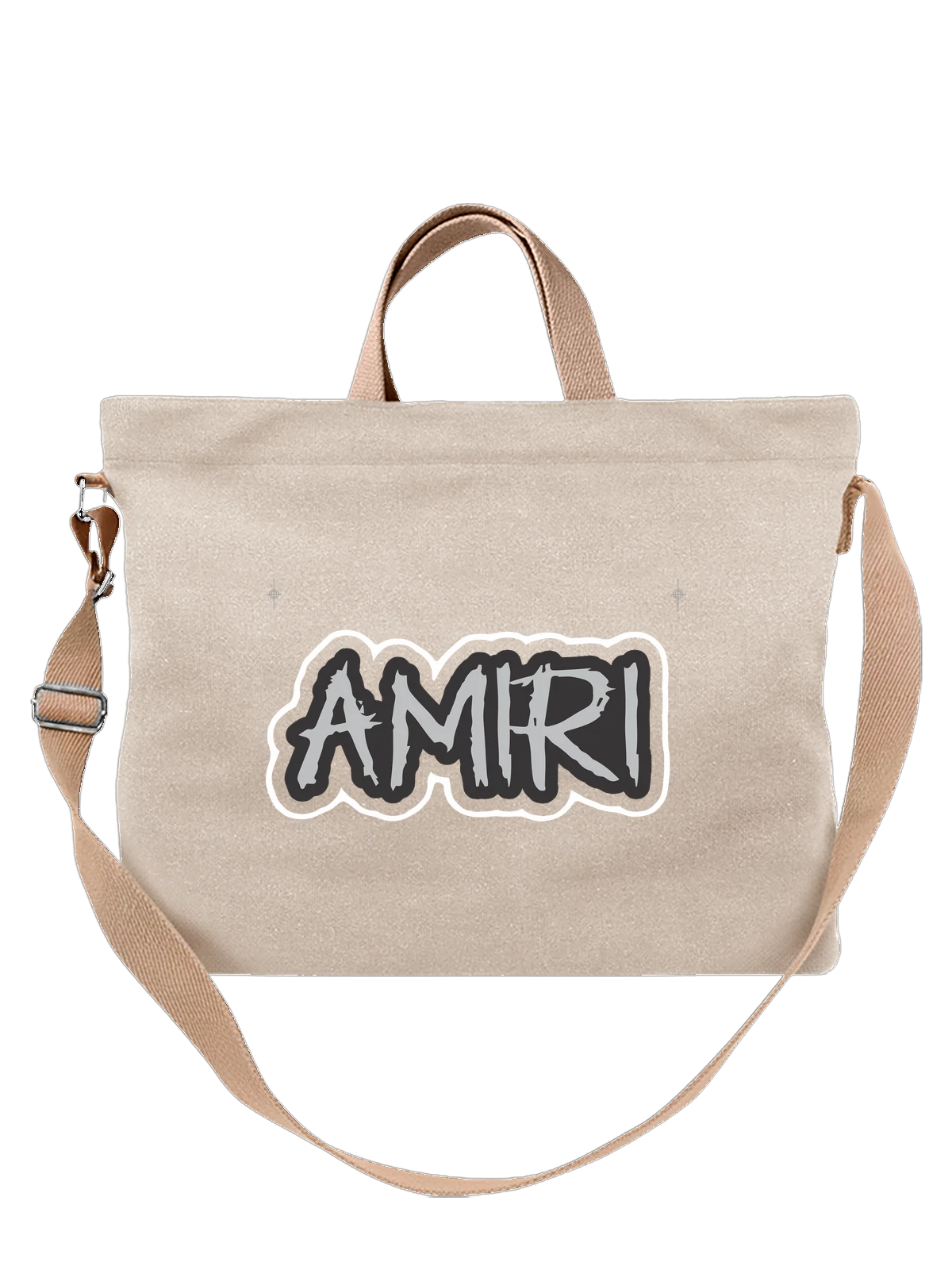 Сумка AMIR граффити надпись на черном фоне белая с принтом — urban art — Белая, фото 1