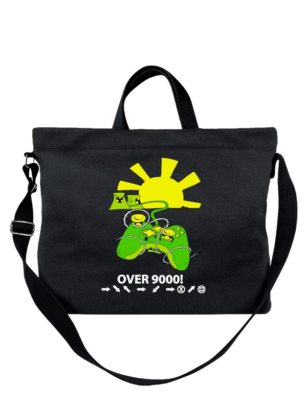 Сумка с джойстиком и атомной станцией over 9000 — Чёрная, фото 1
