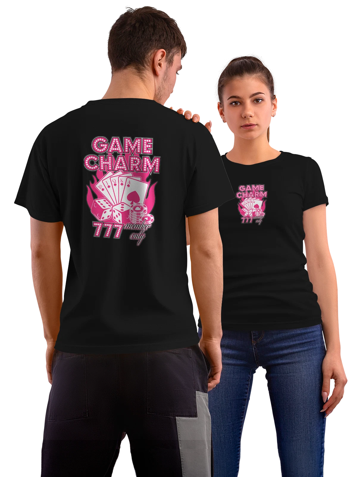 Футболка с картами game charm чёрная с принтом на спине — подарок игроку — Чёрная, фото 1