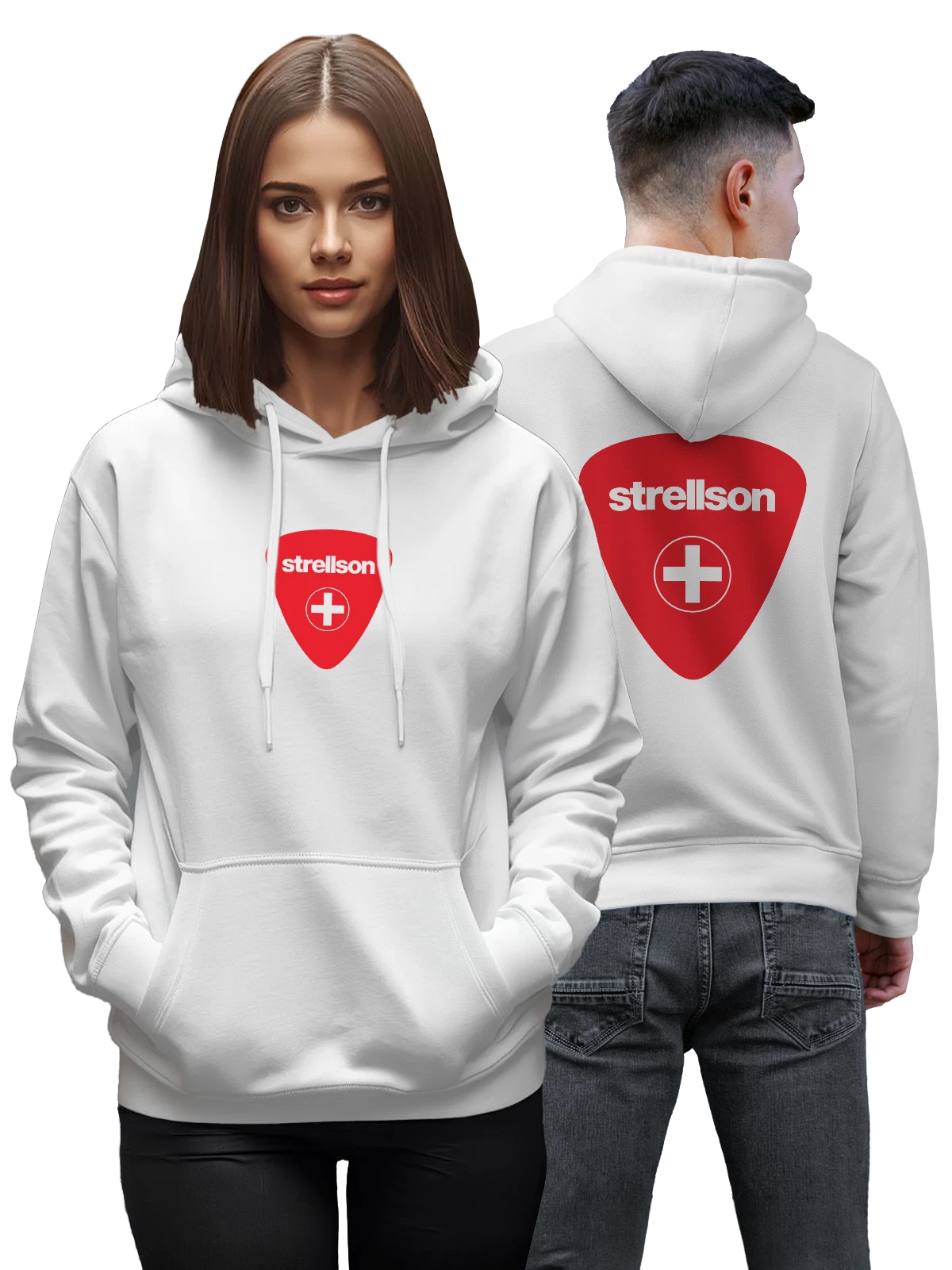 Худи Strellson белое с принтом — деловой стиль — Белая, фото 1