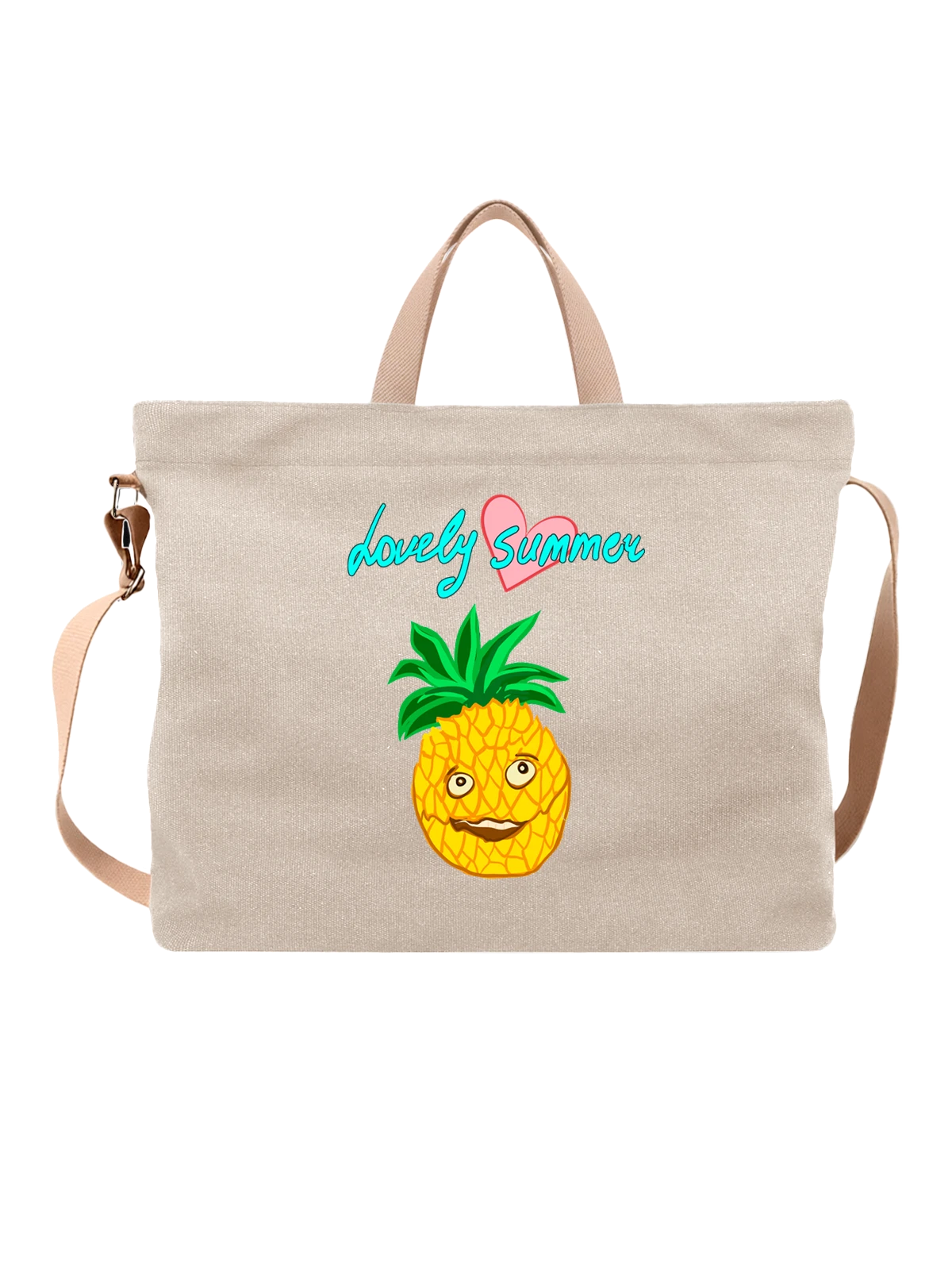 Сумка Ананас lovely summer белая с принтом — подарок любимой — Белая, фото 1