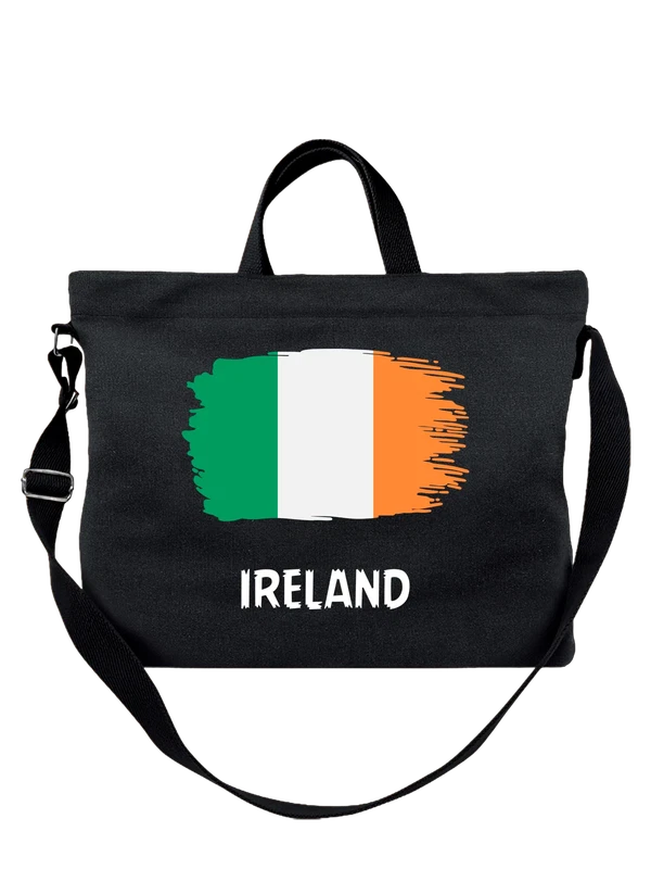 Сумка с флагом Ирландия Ireland — Чёрная, фото 1