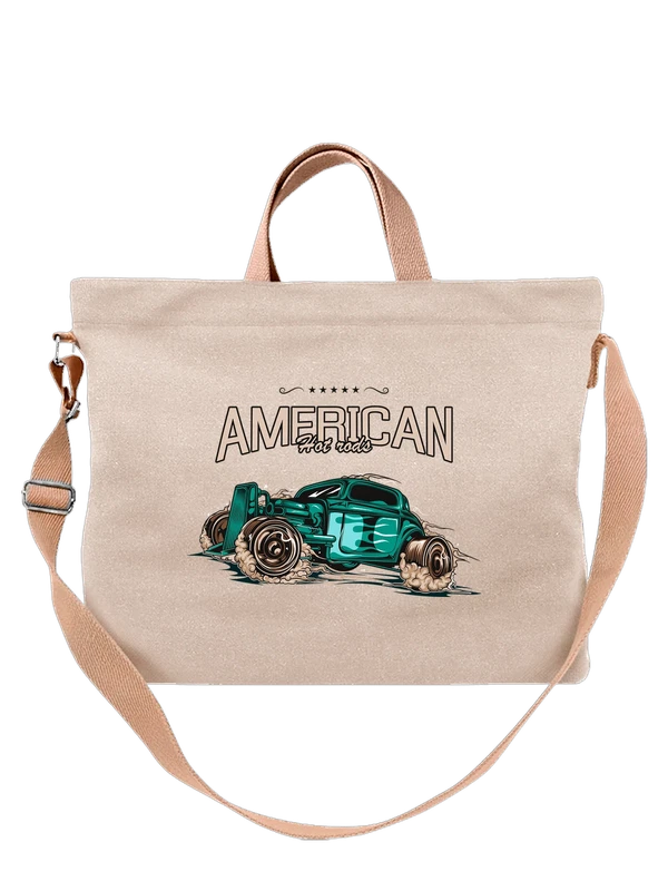 Сумка гоночный ретро автомобиль american hot rod — Белая, фото 1