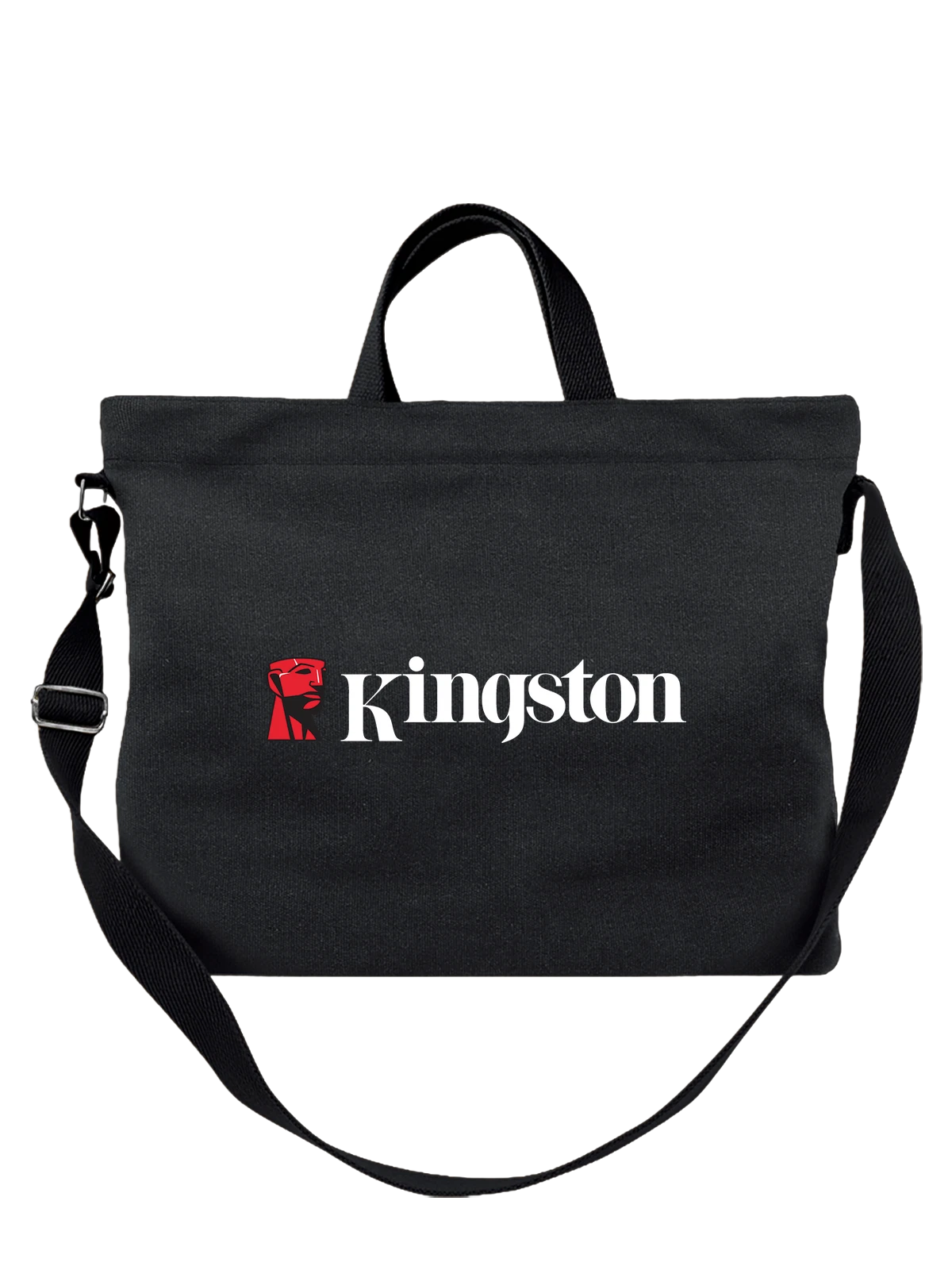 Сумка Kingston чёрная с принтом — современная айдентика — Чёрная, фото 1