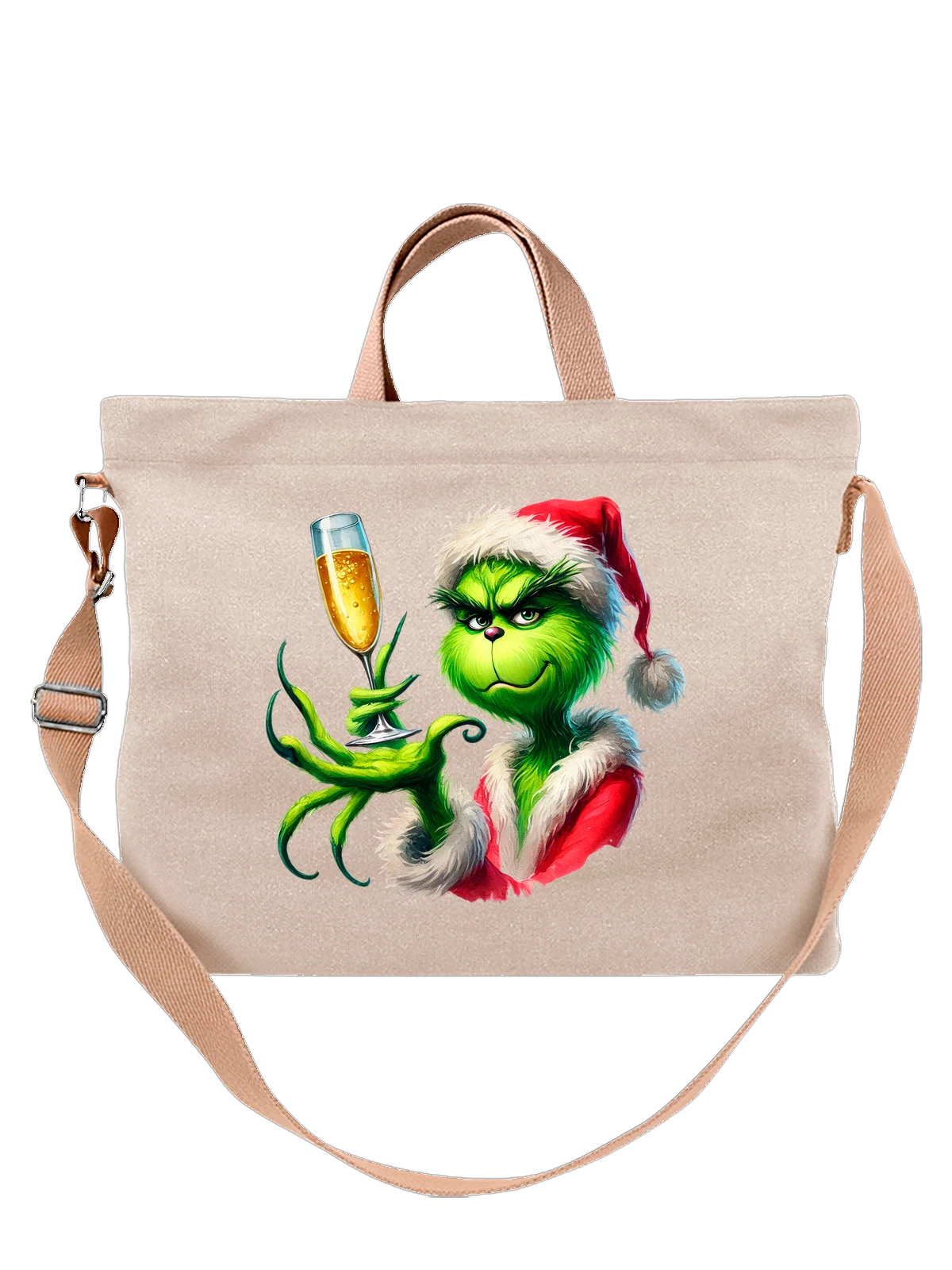 Сумка Гринч Grinch белая с принтом — зимняя сказка — Белая, фото 1