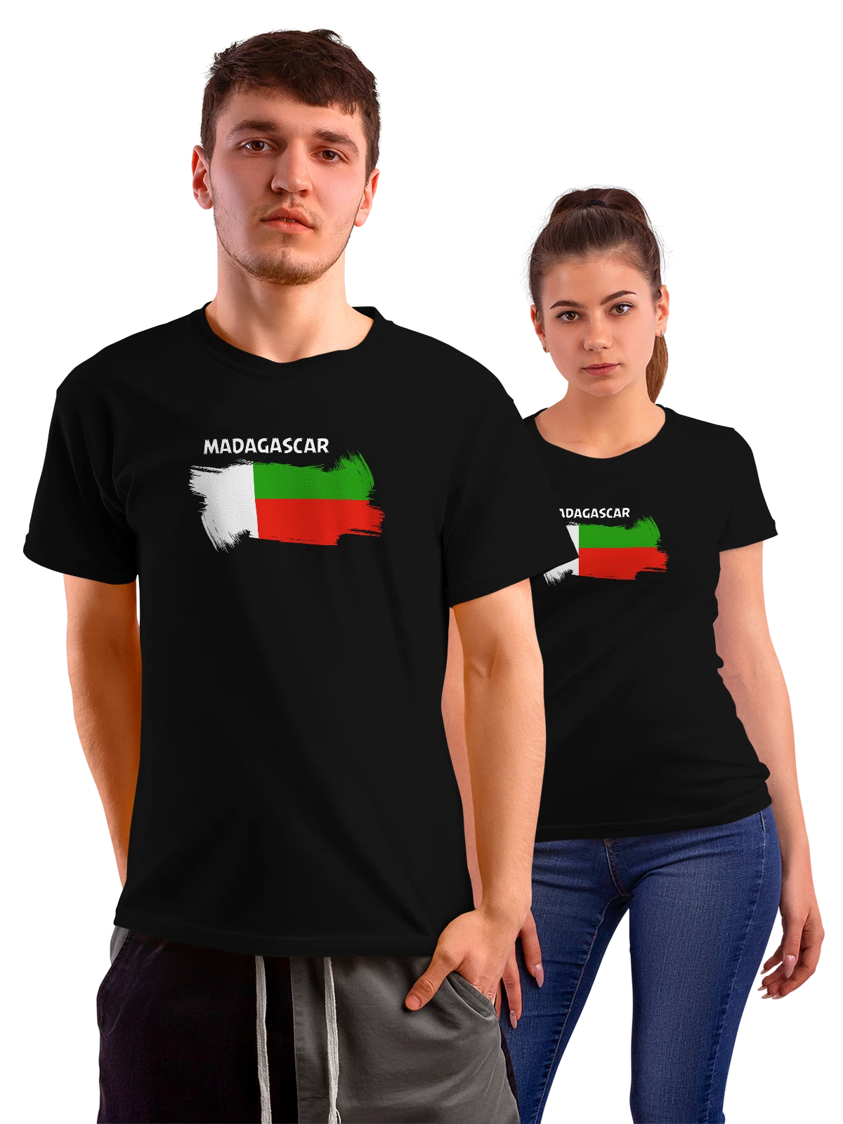 Футболка Флаг Мадагаскара Madagascar чёрная с принтом — национальная символика — Чёрная, фото 1