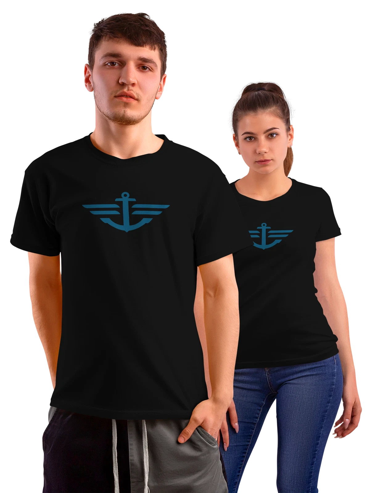 Футболка Dockers чёрная с принтом — брюки чинос — Чёрная, фото 1