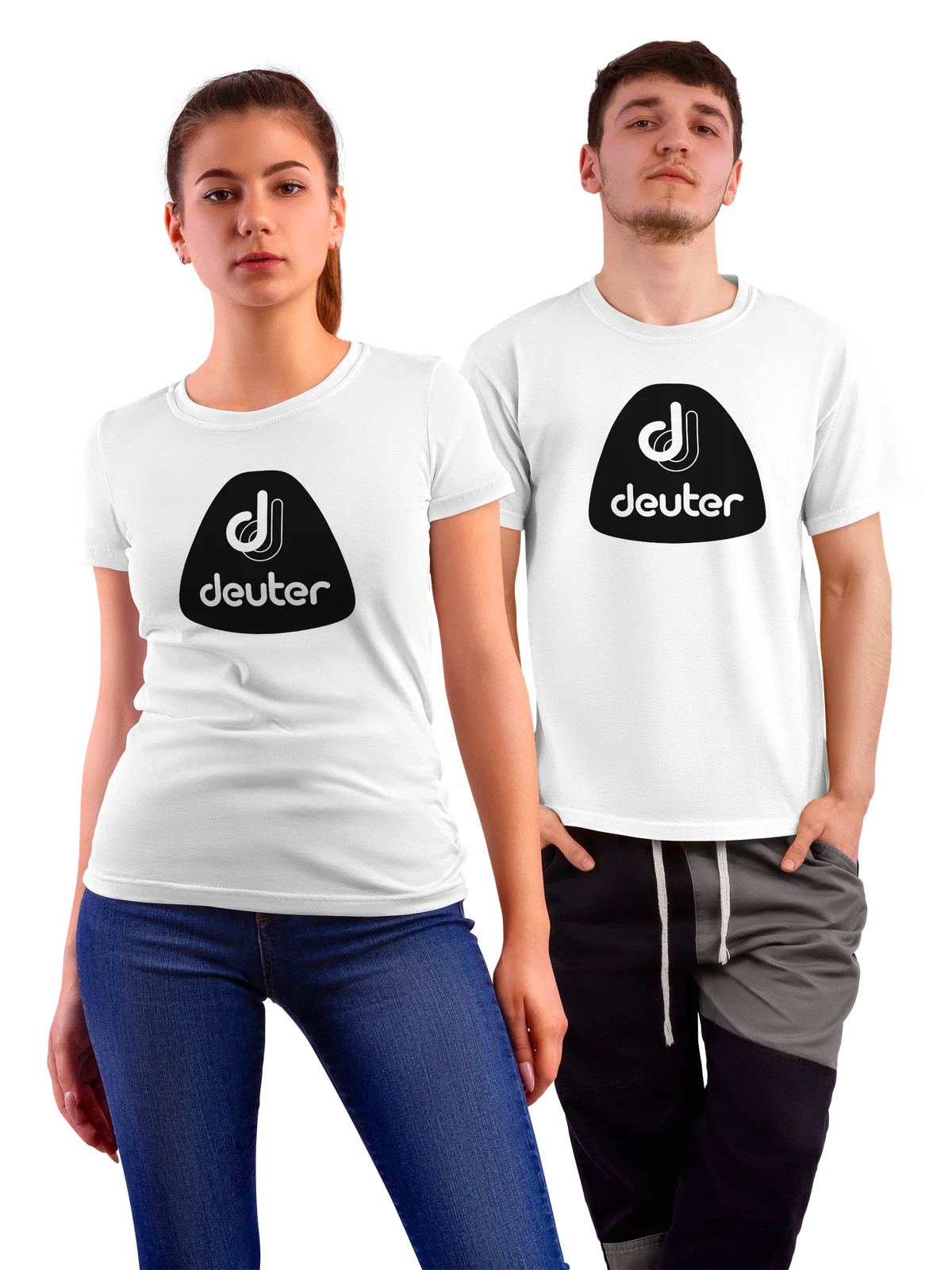Футболка Deuter белая с принтом — туристическое снаряжение — Белая, фото 1