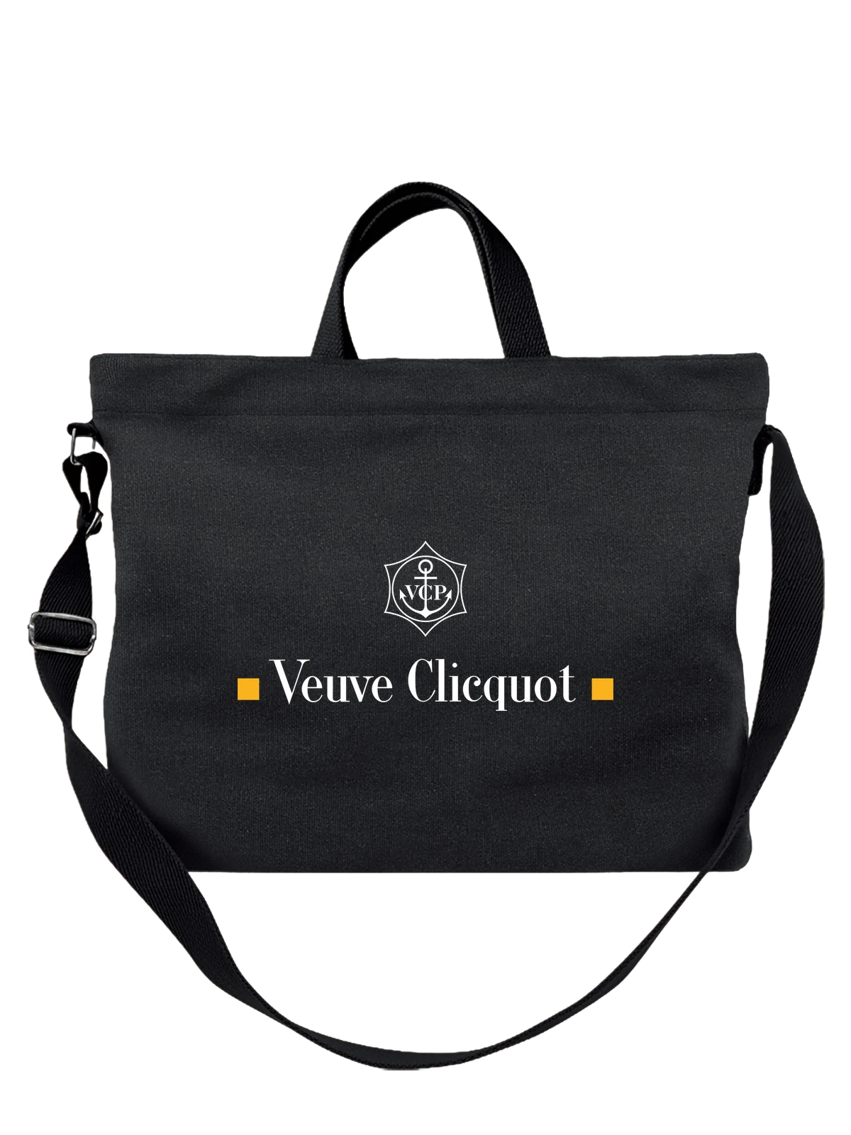 Сумка Veuve Clicquot чёрная с принтом — виноградники Шампани — Чёрная, фото 1