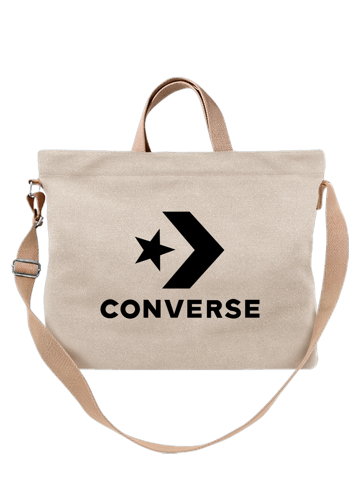 Сумка Converse белая с принтом — геометрическая эмблема — Белая, фото 1