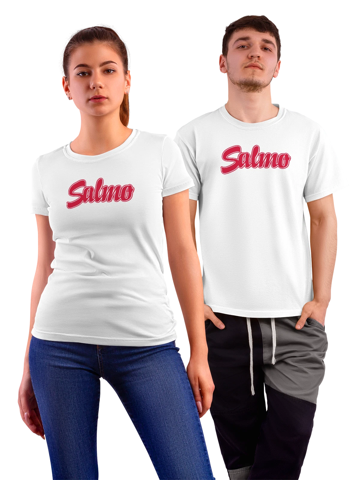Футболка Salmo белая с принтом — современная айдентика — Белая, фото 1