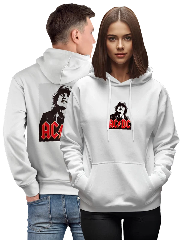 Худи AC DC Ангус Янг — Белая, фото 1