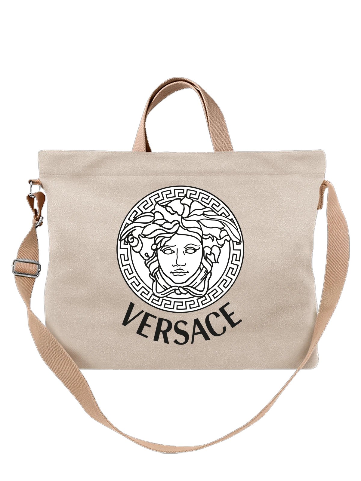 Сумка Versace белая с принтом — итальянский люксовый логотип — Белая, фото 1