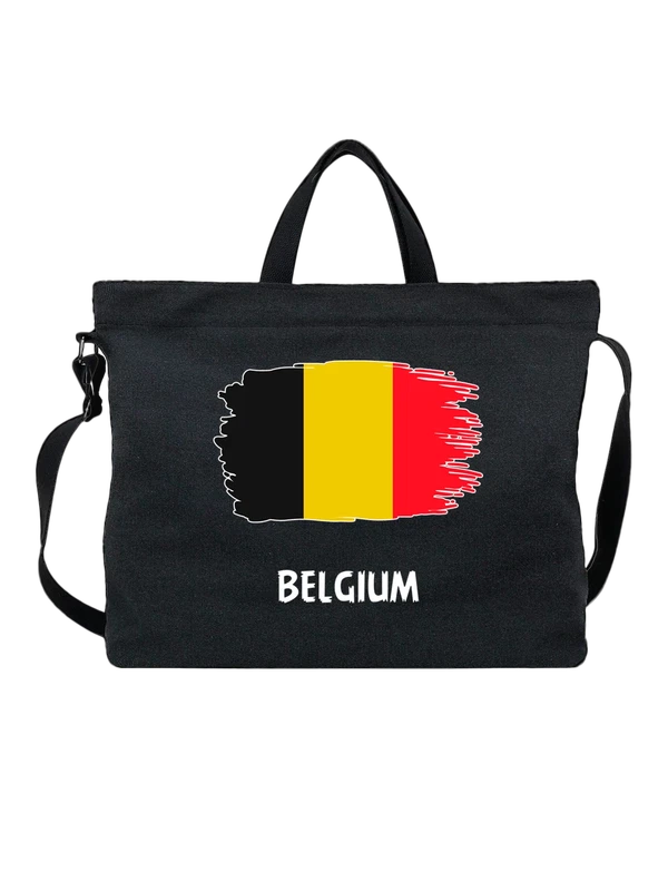 Сумка c флагом Бельгия Belgium — Чёрная, фото 1