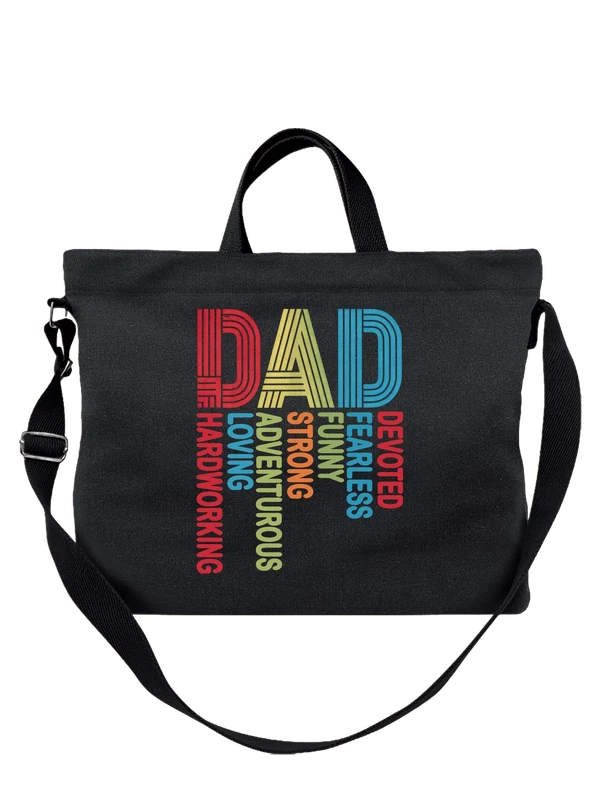 Сумка DAD в ретро стиле с цветными полосами — Чёрная, фото 1