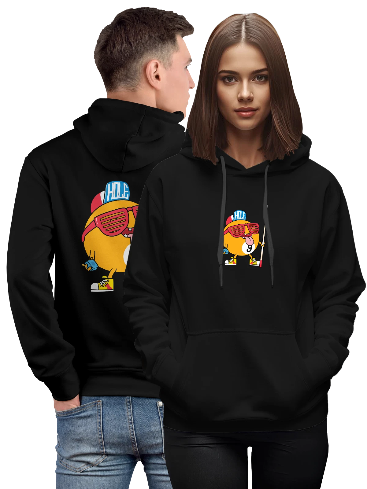 Худи Бильярд чёрное с принтом — спортивный инвентарь — Чёрная, фото 1