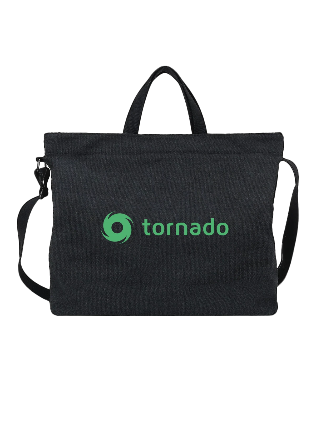 Сумка Tornado чёрная с принтом — современная айдентика — Чёрная, фото 1
