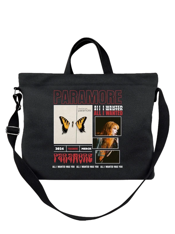 Сумка Paramore Brand New Eyes бабочка и певица с крыльями — Чёрная, фото 1