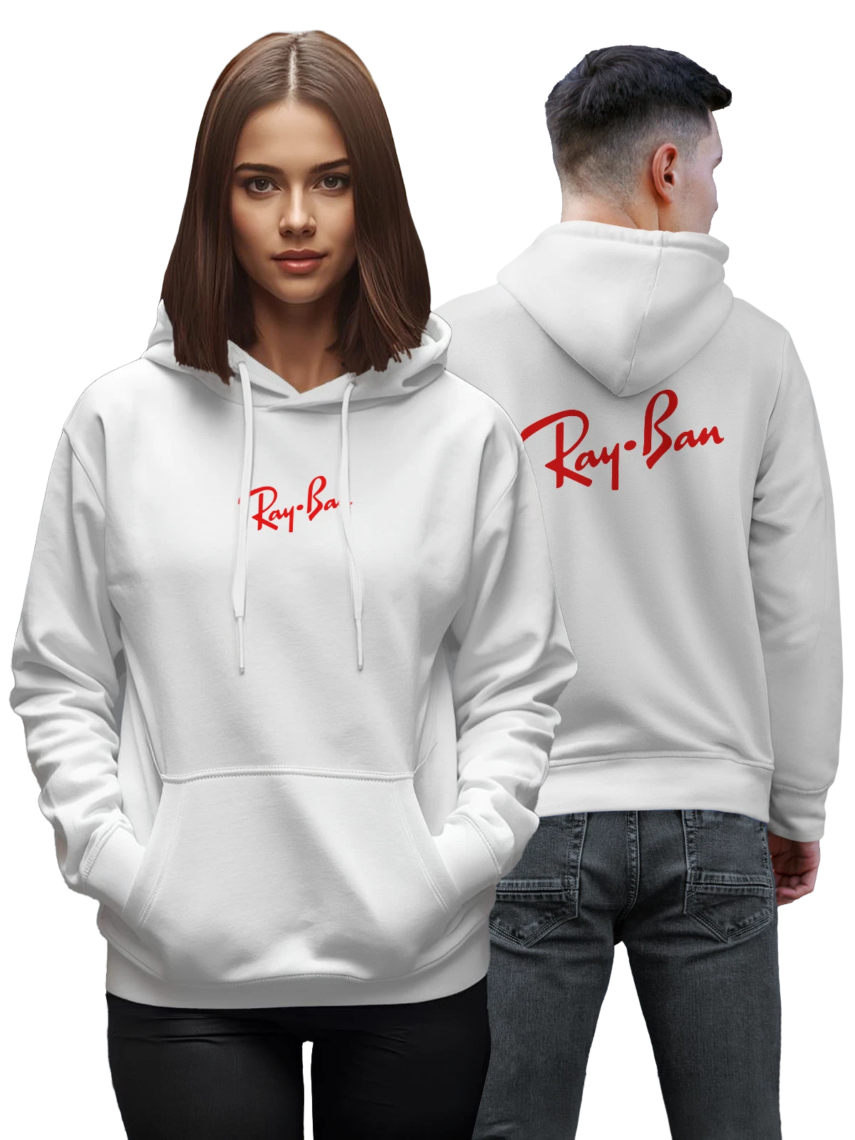 Худи Ray Ban белое с принтом — модные аксессуары — Белая, фото 1