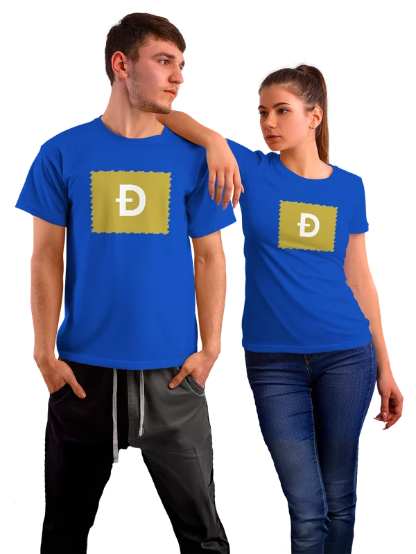 Футболка Dogecoin Минималистичный — Синяя, фото 1