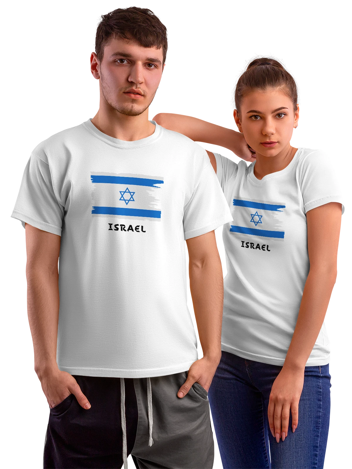 Футболка с флагом Израиля Israel белая с принтом — национальная символика — Белая, фото 1
