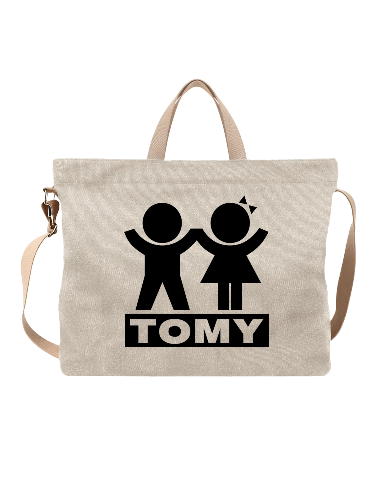 Сумка Tomy белая с принтом — современная айдентика — Белая, фото 1