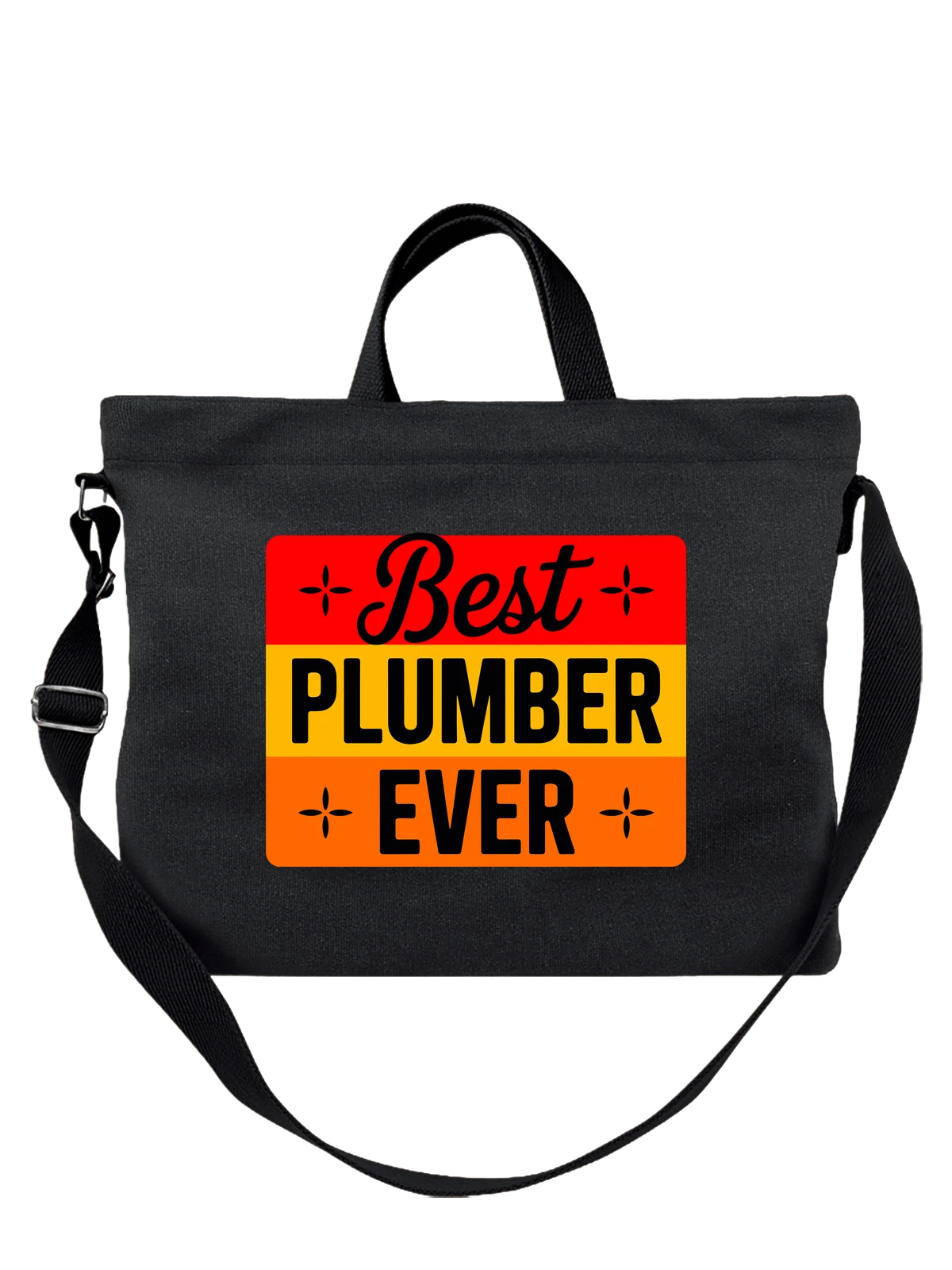 Сумка чёрная с принтом Best Plumber Ever с надписью — для сантехника — Чёрная, фото 1