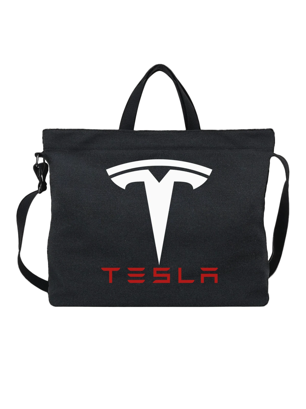 Сумка Tesla чёрная с принтом — инновационные технологии — Чёрная, фото 1