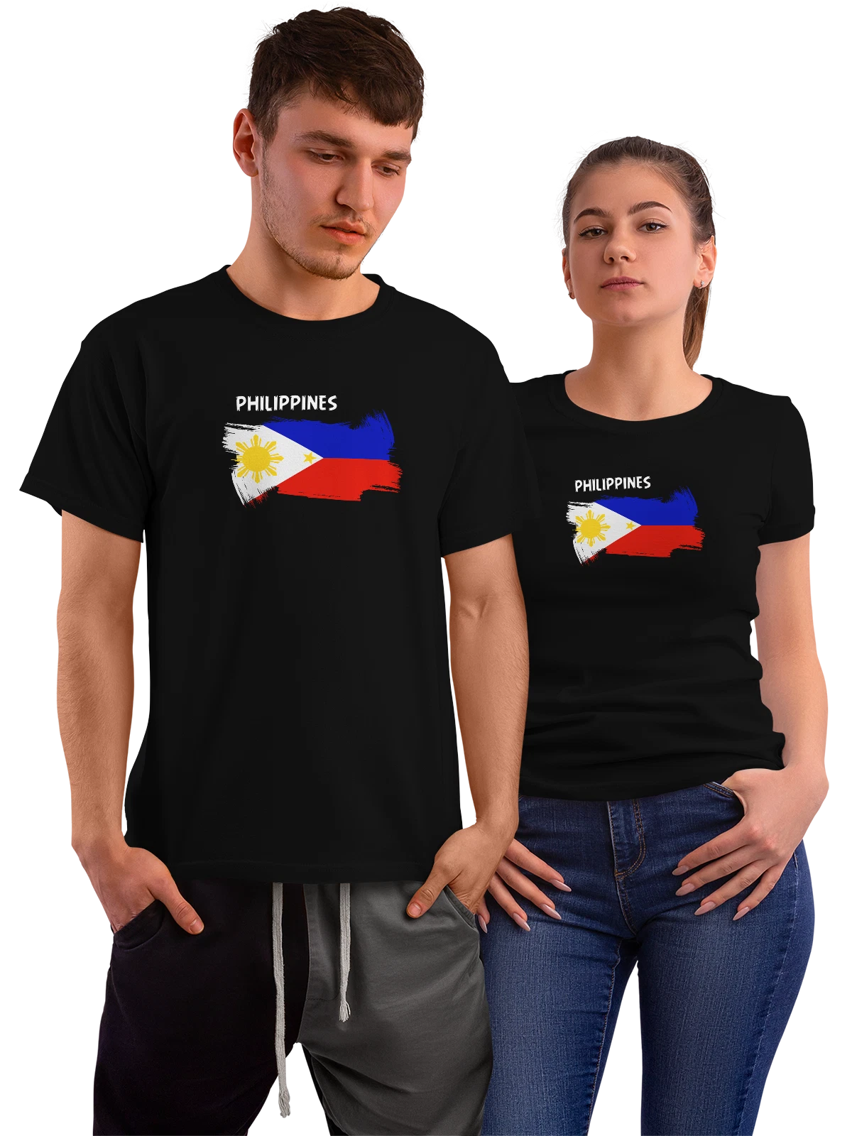 Футболка Флаг Филиппин Philippines чёрная с принтом — национальная символика — Чёрная, фото 1