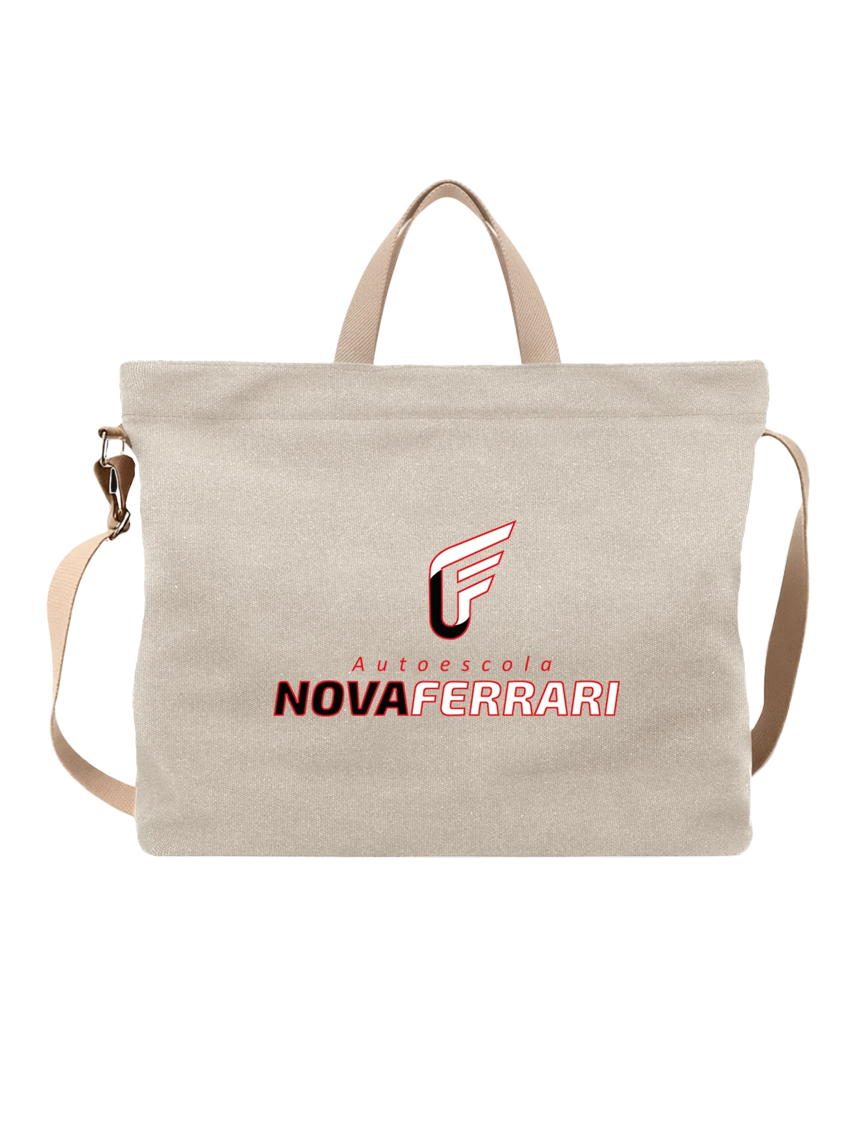 Сумка Ferrari белая с принтом — контрастный принт — Белая, фото 1