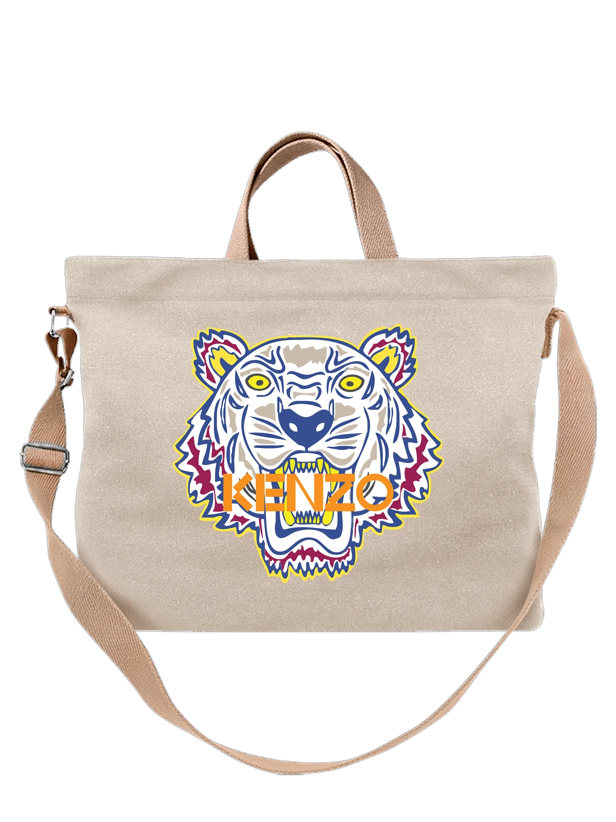 Сумка Kenzo белая с принтом — японский модный знак — Белая, фото 1