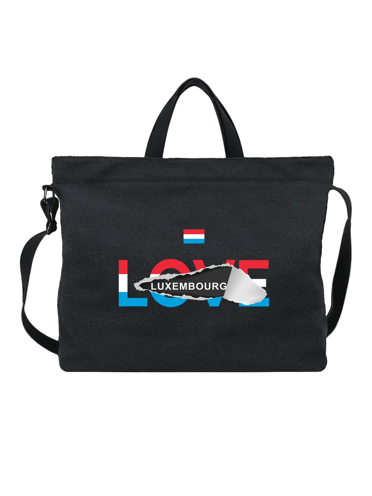 Сумка Флаг Luxembourg Люксембурга чёрная с принтом — национальная символика — Чёрная, фото 1