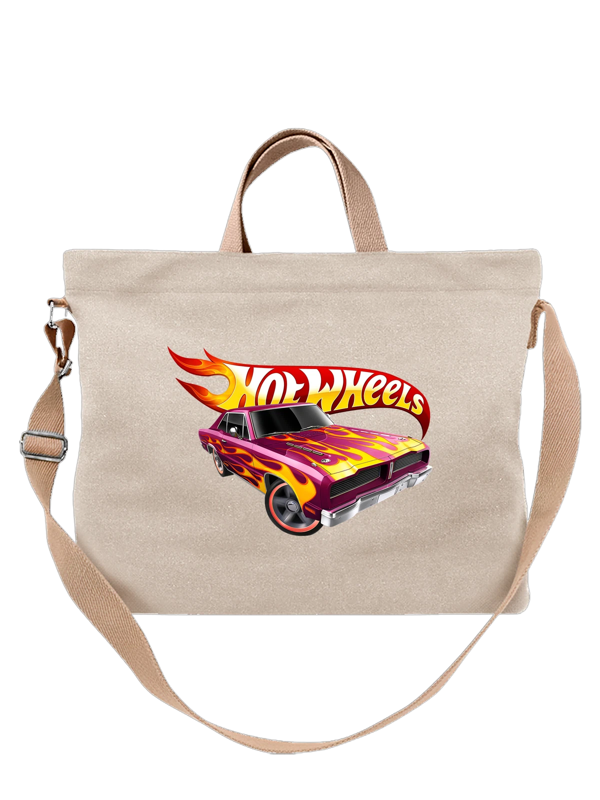 Сумка Hot Wheels машина белая с принтом — мотоцикл — Белая, фото 1