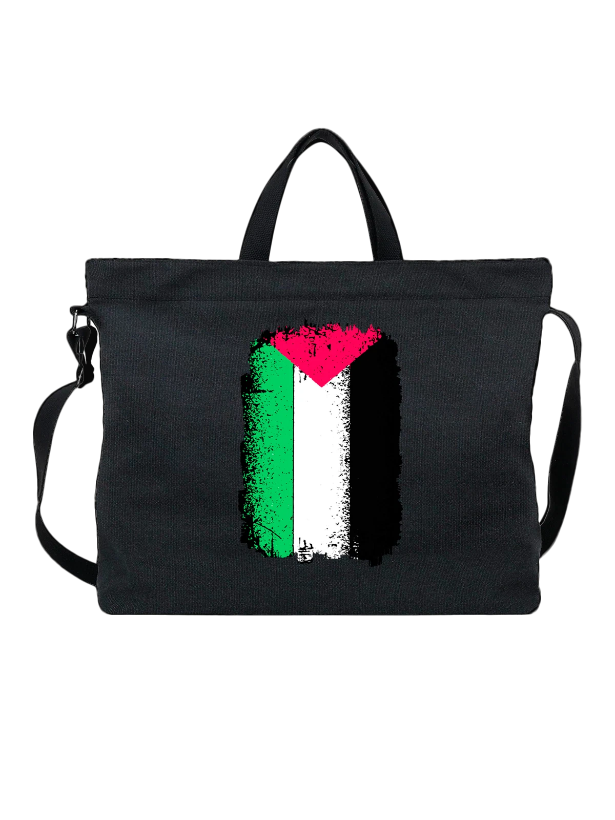 Сумка с флагом Палестины Palestine чёрная с принтом — национальная символика — Чёрная, фото 1