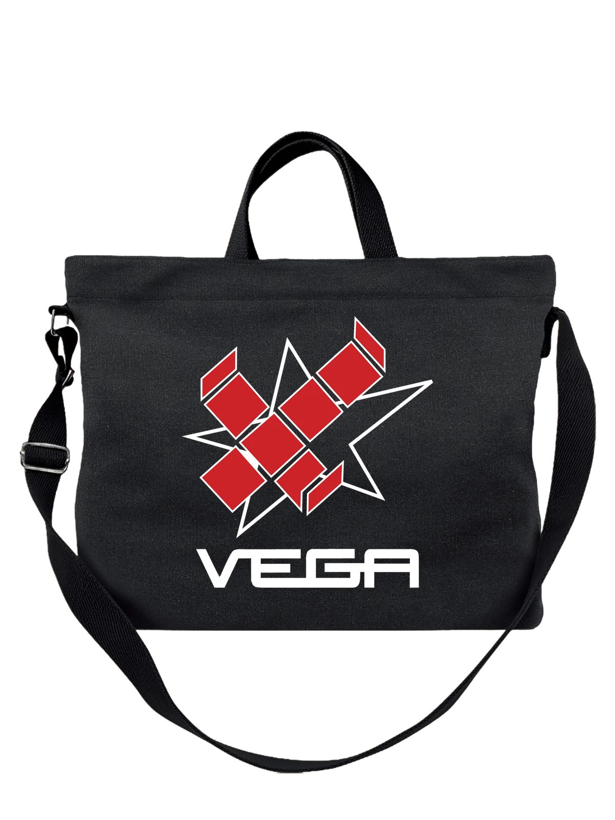 Сумка Vega чёрная с принтом — современная айдентика — Чёрная, фото 1