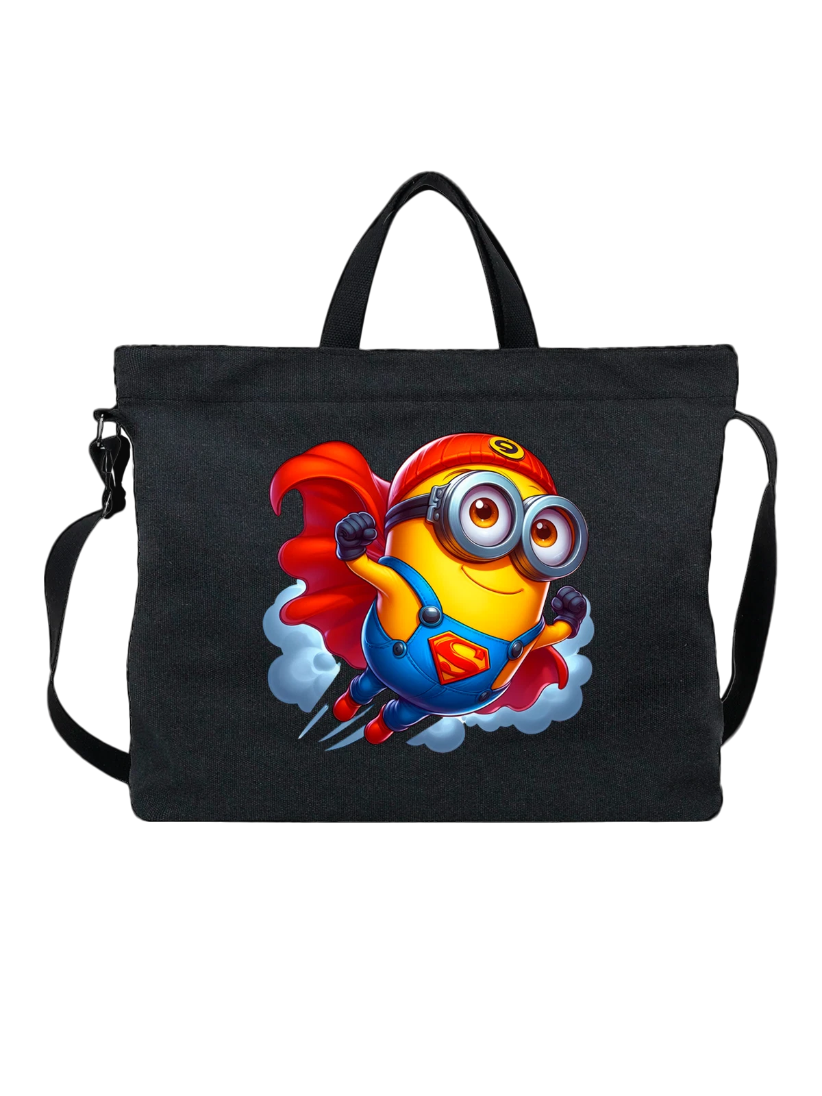 Сумка Миньон Minion Супермен Superman чёрная с принтом — подарок любителю комиксов — Чёрная, фото 1