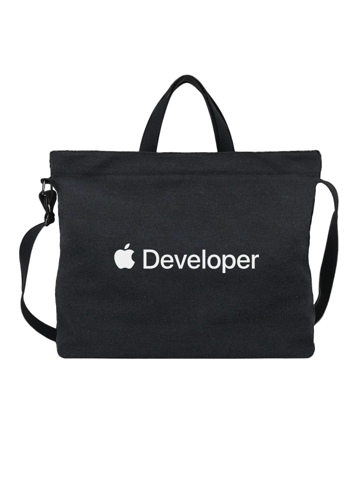 Сумка Apple чёрная с принтом — программирование — Чёрная, фото 1